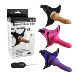 harness silicone dildo with 10 model vibrations