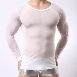 slim mesh lond sleeves for men underwear